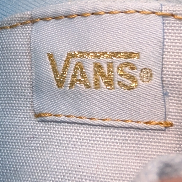 Vans Ward Lo Powder Blue EUC Low Top Women's Size 9.5 Gold Trainer Sneakers - Picture 12 of 14